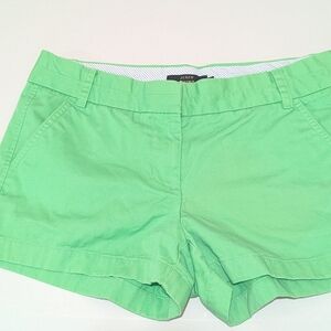 J.Crew Chino Shorts Green Size 6 Preppy Summer Classic